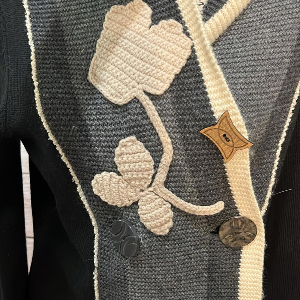 Anthropologie Field Flower Cardigan Size M Crochet Detail​​ - Picture 3 of 12